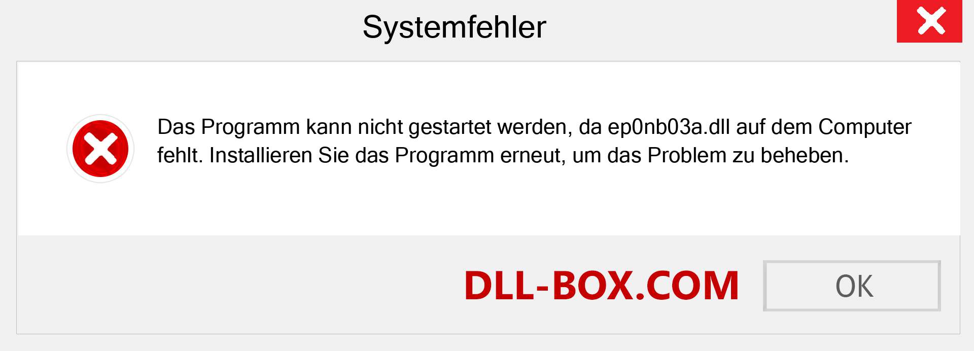 ep0nb03a.dll-Datei fehlt?. Download für Windows 7, 8, 10 - Fix ep0nb03a dll Missing Error unter Windows, Fotos, Bildern